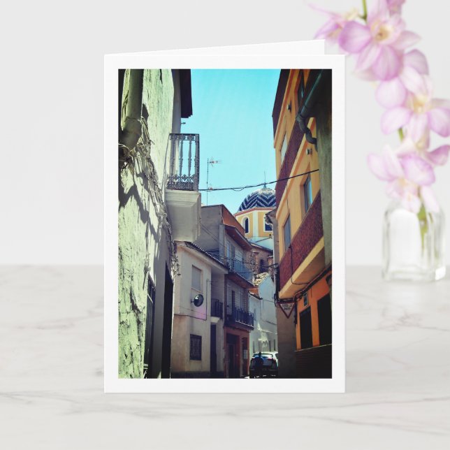 Church in Vilamarxant, Valencia, Spanish Card (Orchid)