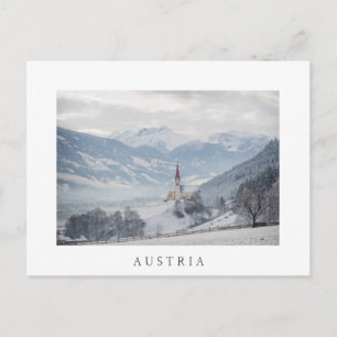 Church in Zillertal in winter white postcard