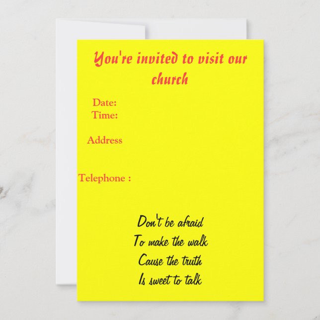 Church invitation (Front)