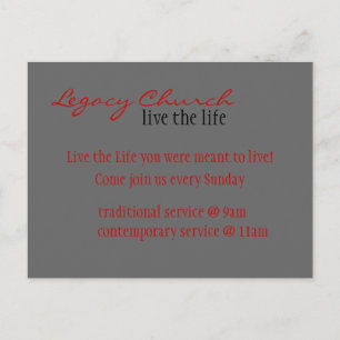 church invite postcard