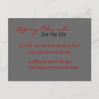 church invite postcard