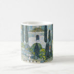 Church (Kirche) in Cassone by Gustav Klimt Coffee Mug<br><div class="desc">Church in Cassone - Landscape with Cypresses (aka Kirche in Cassone - Landschaft mit Zypressen) (1913) by Gustav Klimt is a vintage Victorian Era Symbolism fine art painting featuring a church in the town of Cassone with surrounding stone buildings and cypress trees on the edge of Lake Garda in Italy....</div>