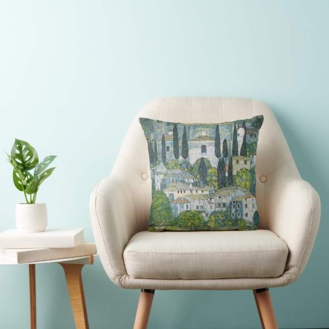 Church (Kirche) in Cassone by Gustav Klimt Cushion (Chair)