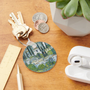 Church (Kirche) in Cassone by Gustav Klimt Key Ring