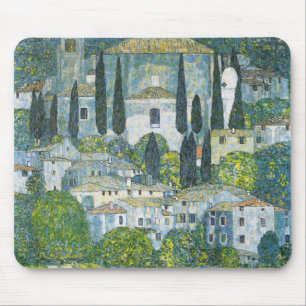 Church (Kirche) in Cassone by Gustav Klimt Mouse Mat