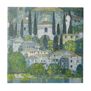 Church (Kirche) in Cassone by Gustav Klimt Tile