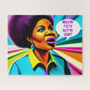 Church Lady Walk By Faith Art Puzzle