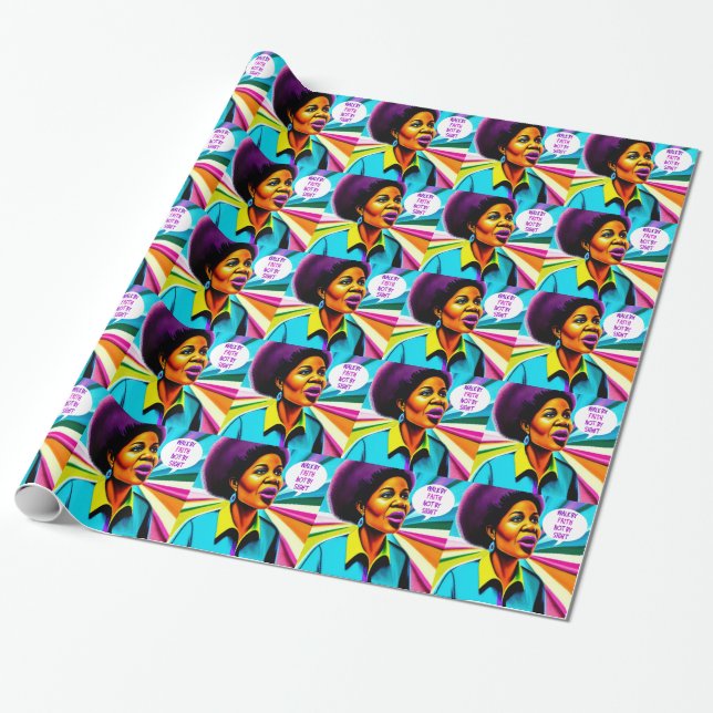 Church Lady Walk By Faith Art Wrapping Paper (Unrolled)