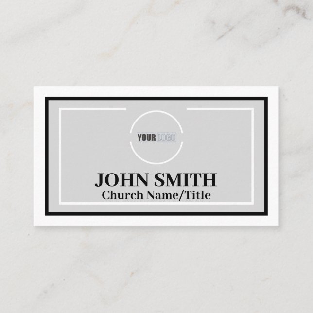 Church logo modern socials business card (Front)