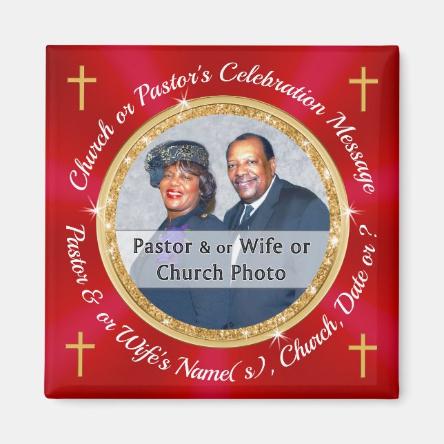 Church Logo or Pastor's Photo, Church Party Favour Magnet (Front)