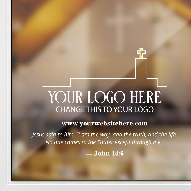 Church Logo Website & Custom Bible Quote Window Cling (Creator Uploaded)