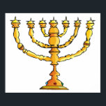 Church Menorah Poster<br><div class="desc">A church menorah in gold with lots of candles. This design looks really effective on this Poster</div>