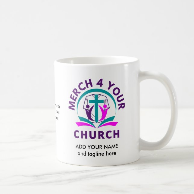 CHURCH MERCHANDISE Personalised Add Your Logo Coffee Mug (Right)