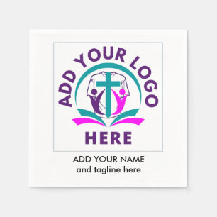 CHURCH MERCHANDISE Personalised Add Your Logo Napkin
