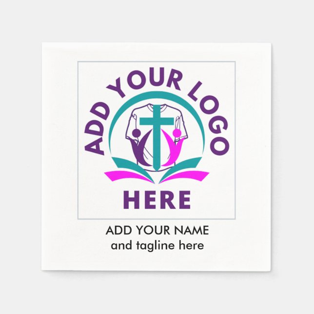 CHURCH MERCHANDISE Personalised Add Your Logo Napkin (Front)