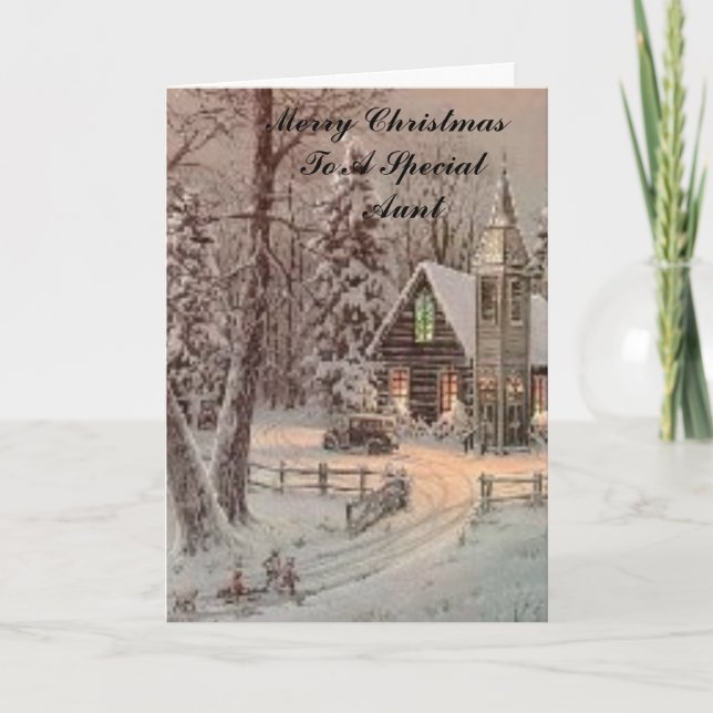 church, Merry Christmas  To A Special     Aunt Holiday Card (Front)