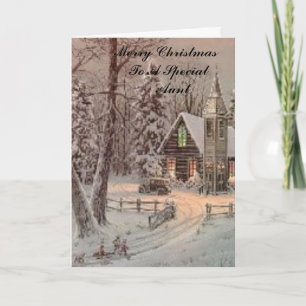 church, Merry Christmas  To A Special     Aunt Holiday Card
