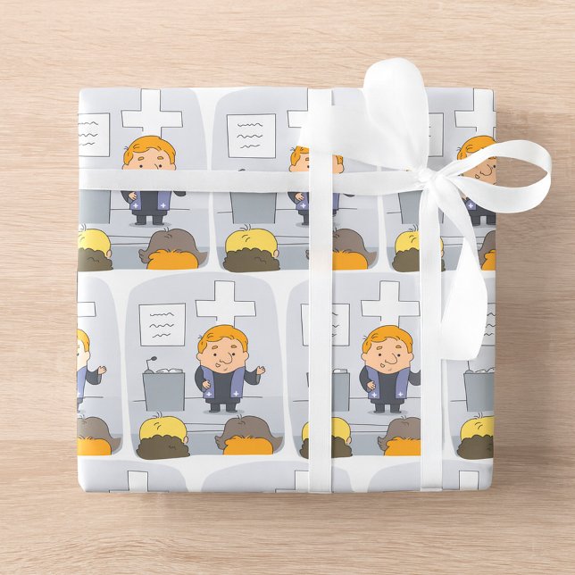 Church Minister Preaching Wrapping Paper (Creator Uploaded)