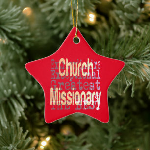 Church Missionary Extraordinaire Ceramic Tree Decoration