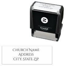Church Name Custom Self Inking Rubber Stamp