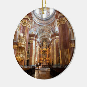 Church Of Abbey Melk, Lower Austria Ceramic Tree Decoration