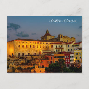 Church of Carmen at dusk - Mahon, Menorca Postcard