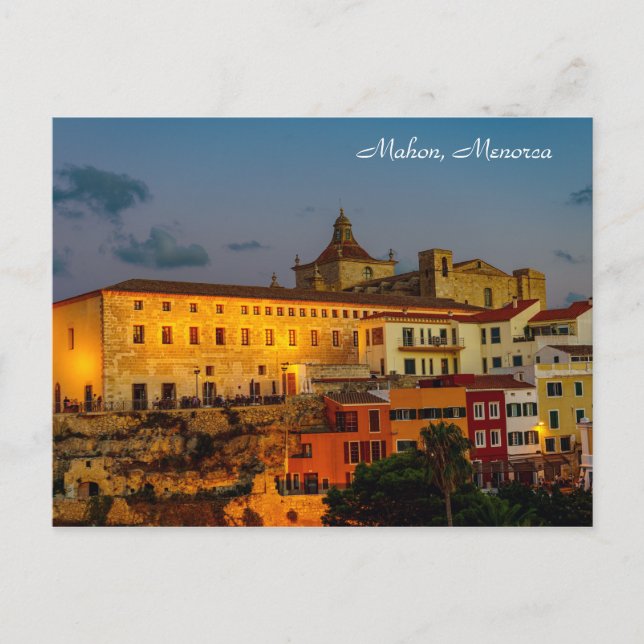 Church of Carmen at dusk - Mahon, Menorca Postcard (Front)