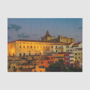 Church of Carmen at dusk - Mahon, Menorca Tissue Paper