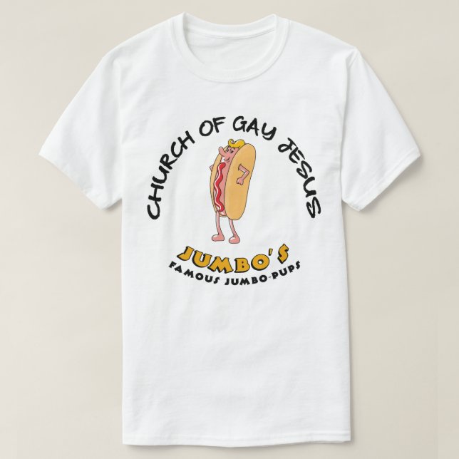 Church Of Gay Jesus Shameless T-Shirt (Design Front)