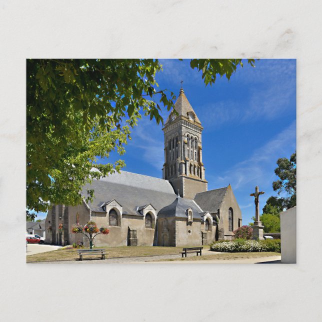 Church of Noirmoutier en l’Ile in France Holiday Postcard (Front)