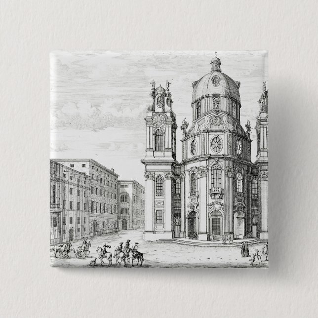 Church of Notre Dame, Salzburg, Austria, from 'Ent 15 Cm Square Badge (Front)