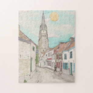 Church Of Our Lady, Bruges Belgium Cityscape Jigsaw Puzzle