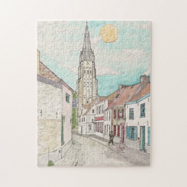Church Of Our Lady, Bruges Belgium Cityscape Jigsaw Puzzle (Vertical)