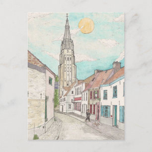 Church Of Our Lady, Bruges Belgium Cityscape Postcard