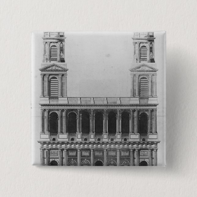 Church of Saint-Sulpice 15 Cm Square Badge (Front)