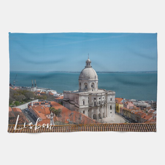 Church of Santa Engracia in Lisbon, Portugal Tea Towel (Horizontal)