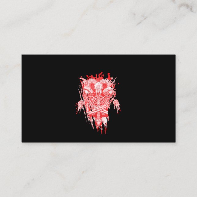 Church Of Satan Gift All Hail Goat Satanic Baphome Business Card (Front)