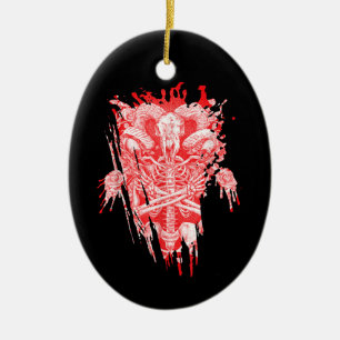 Church Of Satan Gift All Hail Goat Satanic Baphome Ceramic Tree Decoration
