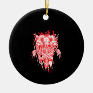 Church Of Satan Gift All Hail Goat Satanic Baphome Ceramic Tree Decoration