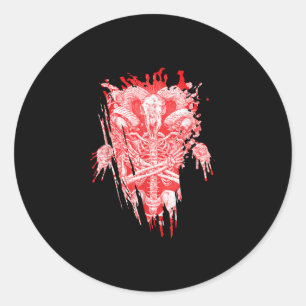 Church Of Satan Gift All Hail Goat Satanic Baphome Classic Round Sticker