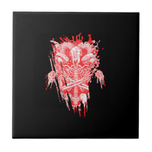 Church Of Satan Gift All Hail Goat Satanic Baphome Tile