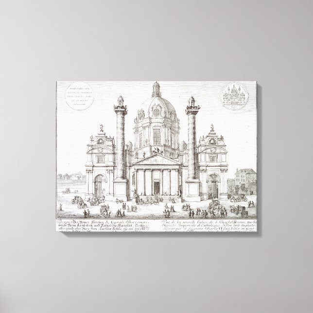 Church of St. Charles Borromeo (1538-84), Vienna, Canvas Print (Front)