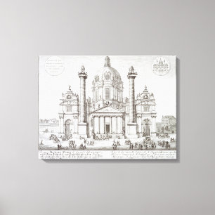Church of St. Charles Borromeo (1538-84), Vienna, Canvas Print