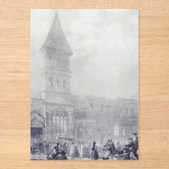 Church of the Abbey of Saint Philibert at Tounus Acrylic Invitations (Front)