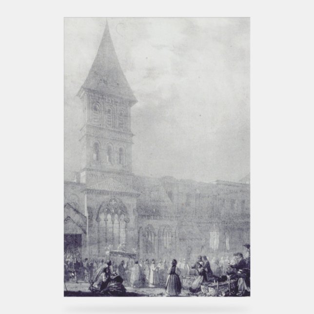 Church of the Abbey of Saint Philibert at Tounus Acrylic Sign (Front)