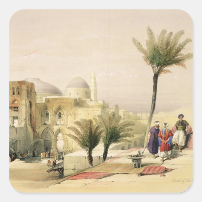Church of the Holy Sepulchre, Jerusalem, plate 11 Square Sticker (Front)