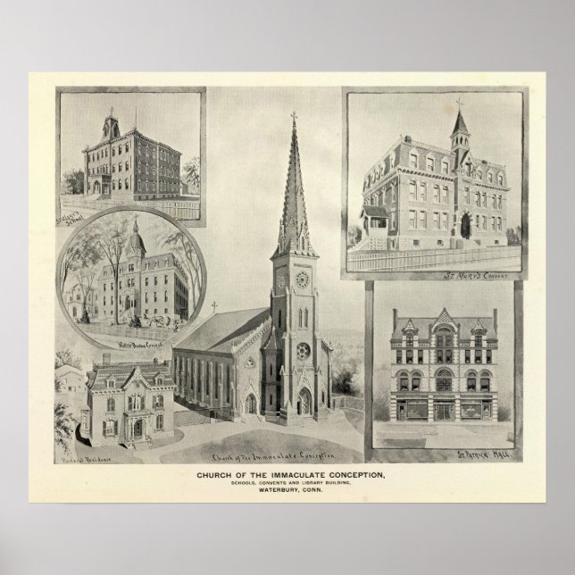 Church of the Immaculate Conception, Waterbury Poster (Front)