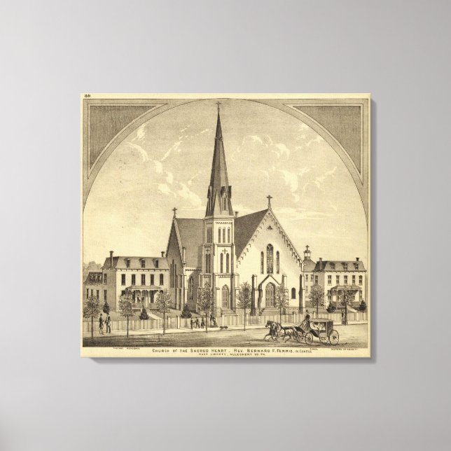 Church of the Sacred Heart East Liberty Canvas Print (Front)