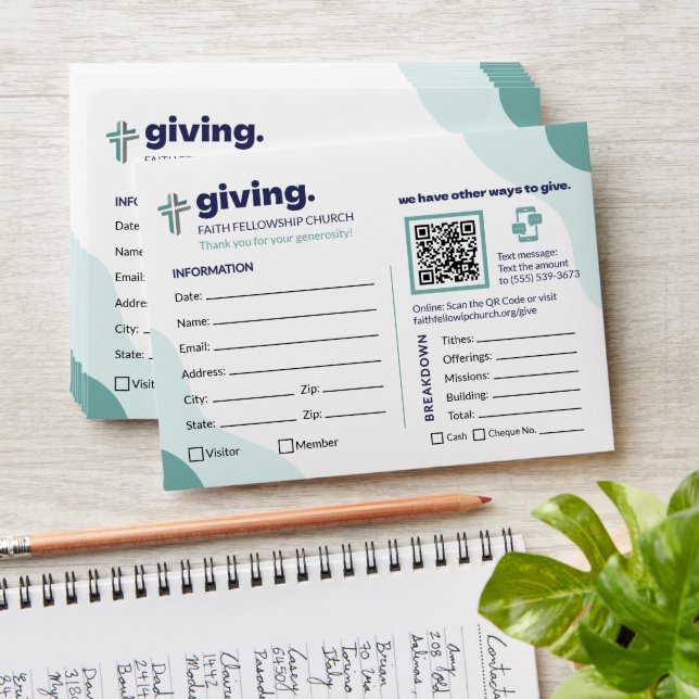 Church Offering Giving Tithing  Envelope (Stacked)