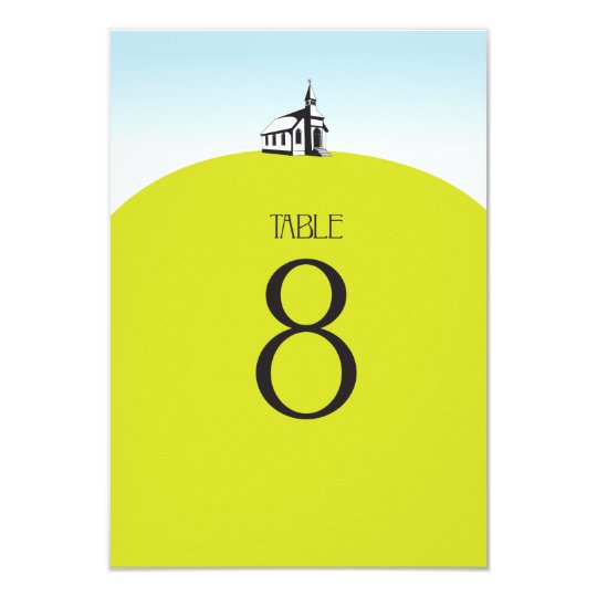 Church on Hill Table Number Card